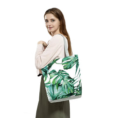 Green Leaves Handbags Turtle Leaf Foldable Shopping Bag