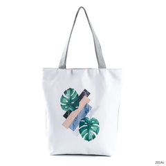 Plant Printed Handbag Leaves Shoulder Bag For Women Tote Bag Multifunction
