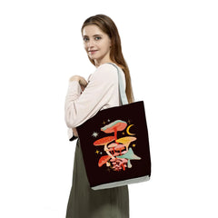 Mushroom Printed Plant Tote Reusable Bag