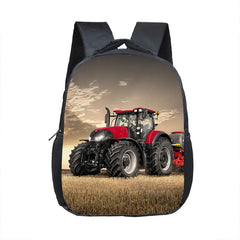 Farm Tractor Print Backpack School Bags Boys Girls Kindergarten