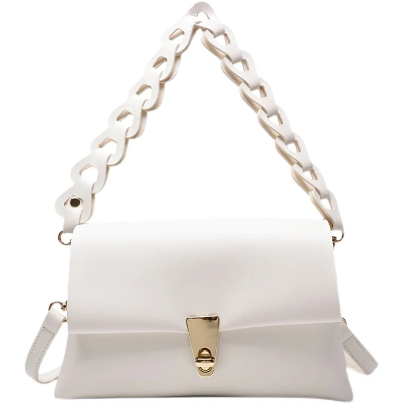 Pleated Belt Pu Leather Crossbody Bag For Women