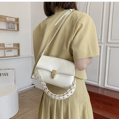 Pleated Belt Pu Leather Crossbody Bag For Women