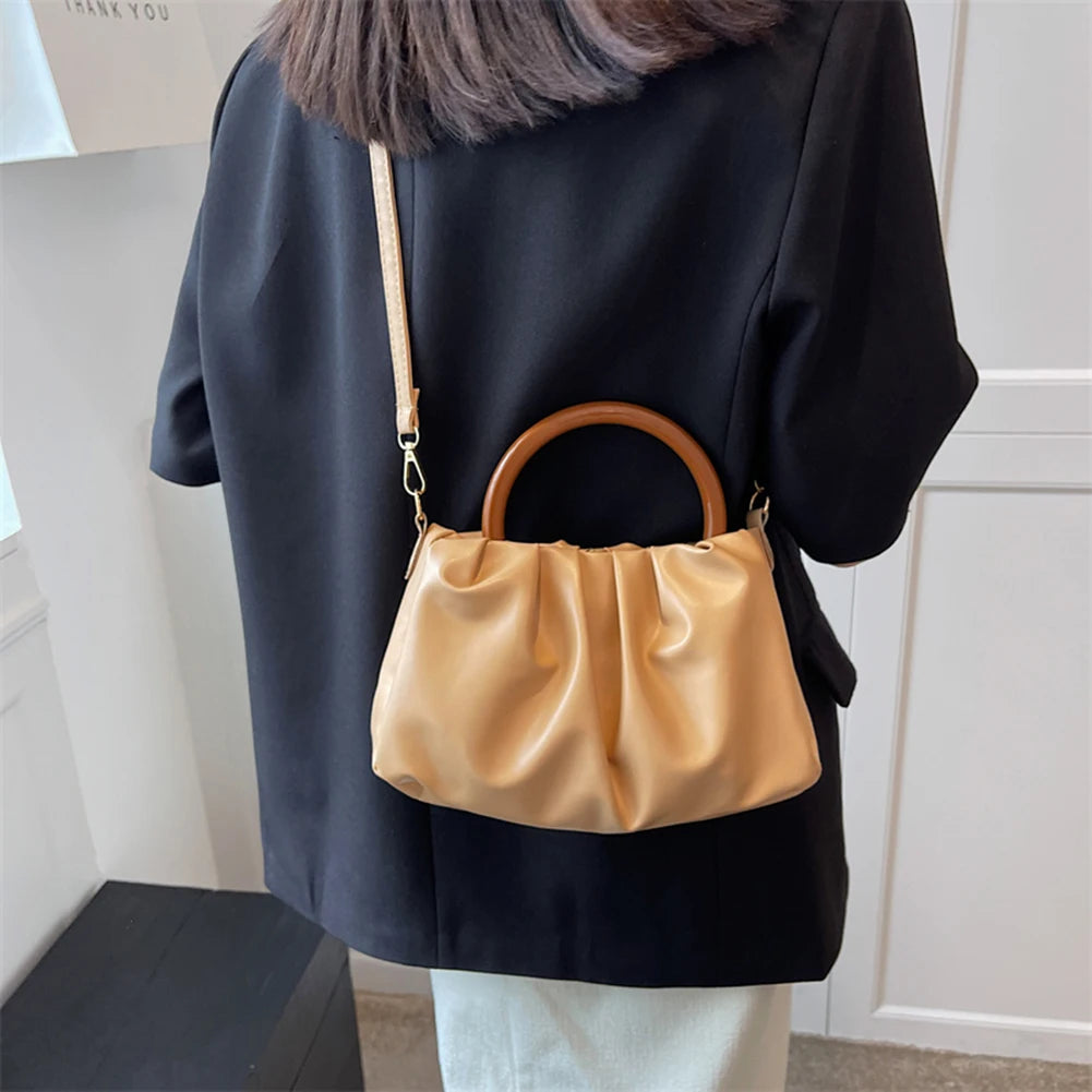 Pleated Cloud HandBag Shoulder Crossbody Bag Retro Handle Messenger