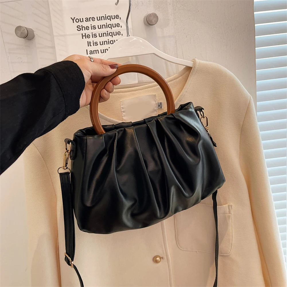 Pleated Cloud HandBag Shoulder Crossbody Bag Retro Handle Messenger