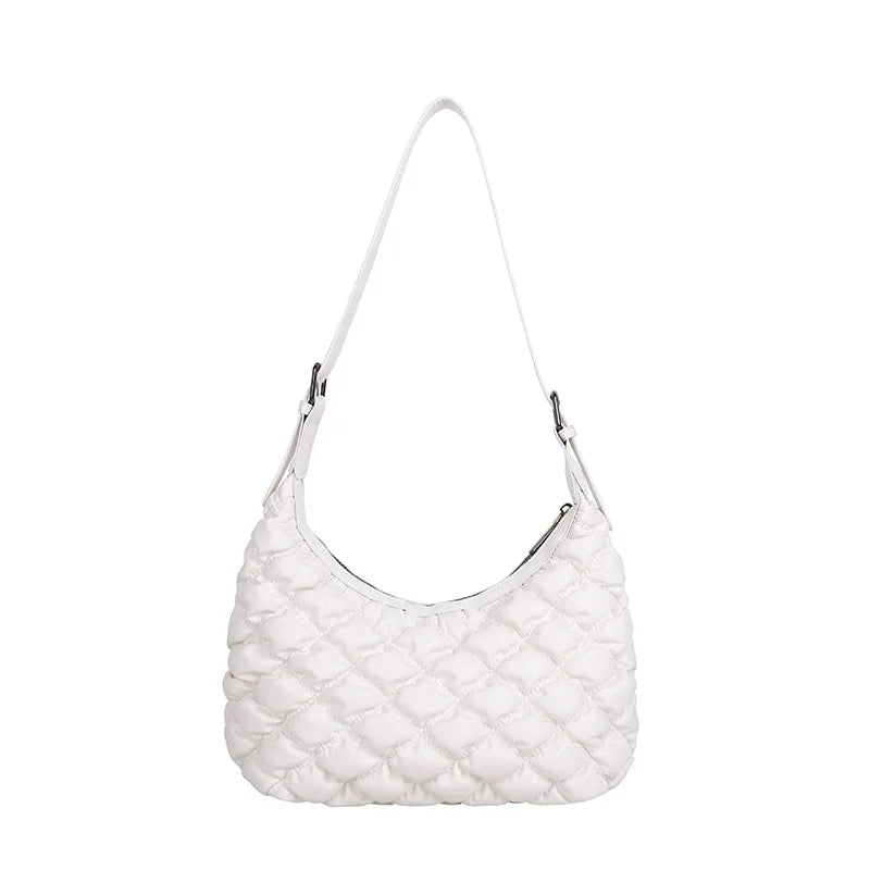 Pleated Down Bag Women's Winter Embroidery Shoulder Cross-body Bag