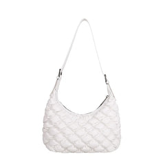 Pleated Down Bag Women's Winter Embroidery Shoulder Cross-body Bag