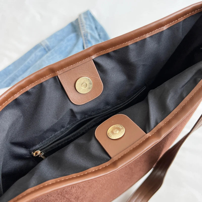 Pleated Leather Large Bag Shopping Bag Soft One Shoulder Backpack