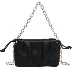 Pleated Square Armpit Bag Soft PU Leather Women's Shoulder Messenger Bag