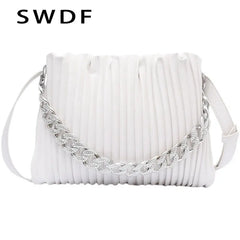 Thick Chain Shoulder Bag, PU Leather Women's Handbag Messenger