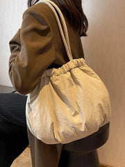 Pleated Women's Shoulder Bag Large Capacity Shopper Handbags