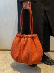Pleated Women's Shoulder Bag Large Capacity Shopper Handbags