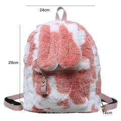 Female Wild Rabbit Ears Mini Backpack Kid's Plush Bag