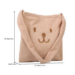 Bear Print Underarm Bag Women Love Heart Shoulder Bag