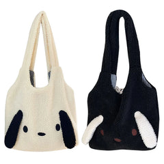 Plush Commute Bag Autumn Winter Female Large Capacity Soft Shoulder