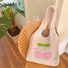 Plush Female Underarm Bag Cherry Cartoon Autumn Winter Fluffy Shopping Bag