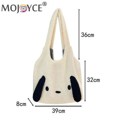 Fluffy Female Underarm Bag Animal Pattern Large Capacity Soft for Party