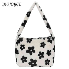 Fluffy Shoulder Bag Large Capacity Casual Soft Handbag