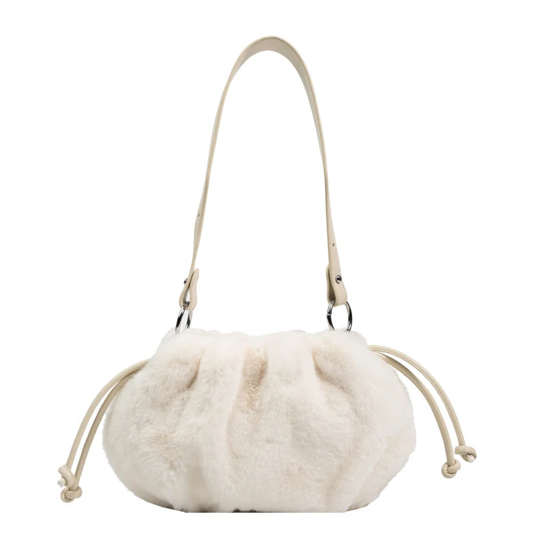 Winter Woolly Faux Fur Shoulder Bag Clutch Hand Purse