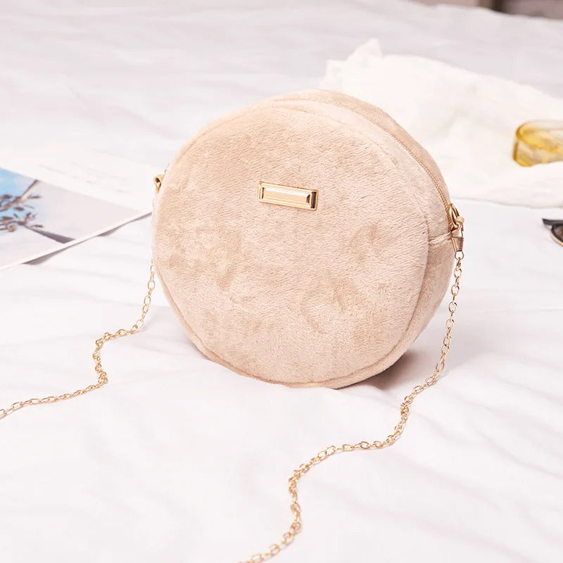 Sweet Round Bag Ladies Messenger Handbag Small Crossbody Bag