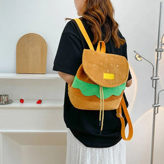 Plush Hamburger Backpack Large Capacity Ins