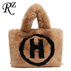 Soft Fluffy Chain Women's Winter Tote Bag