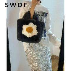 Plush Tote Bag Chain Winter Furry Handbag