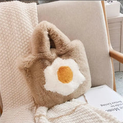 Plush Tote Bag Chain Winter Furry Handbag