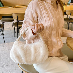 Plush Twist Braid Handbag Small Tote Bag