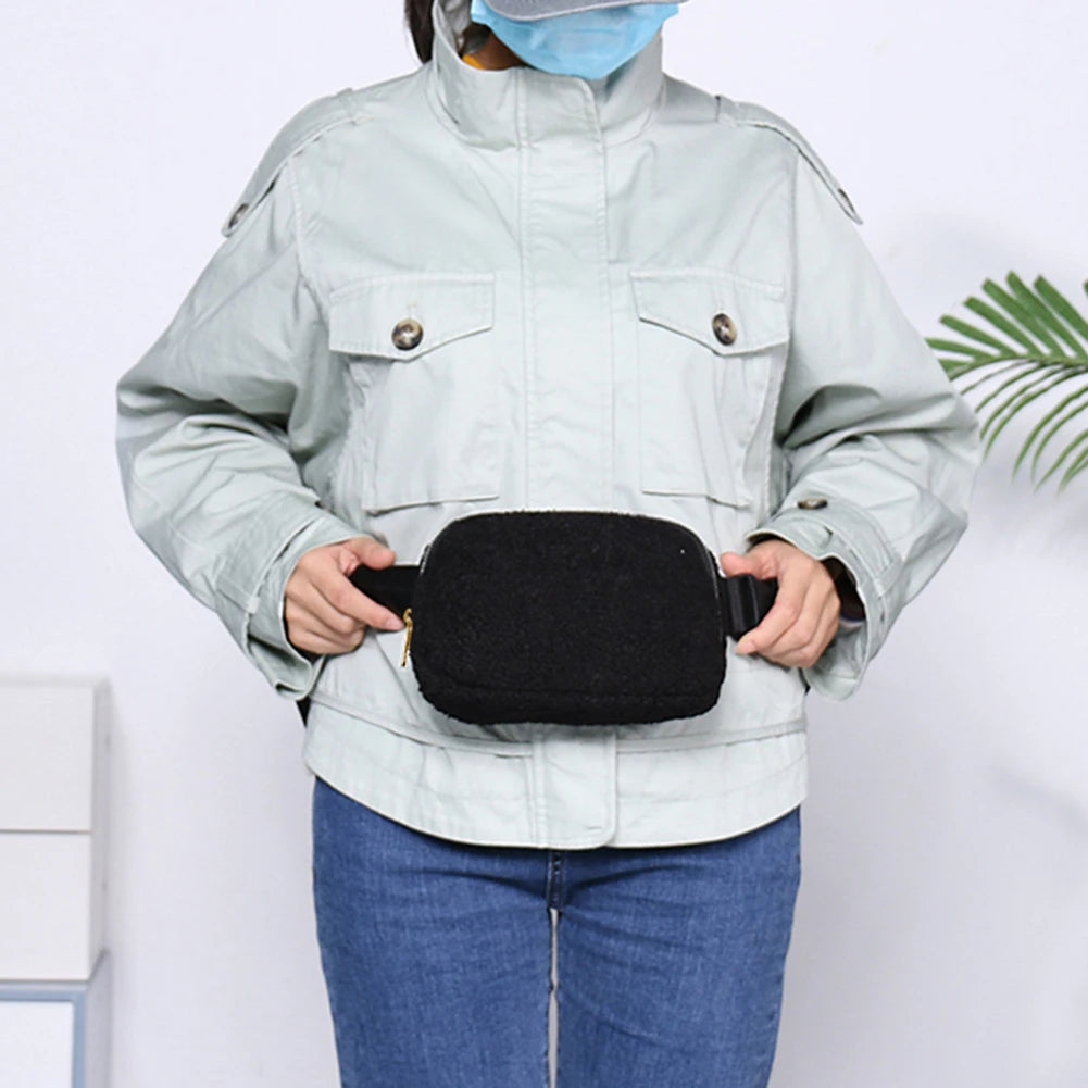 Plush Waist Messenger Bag Small Crossbody Chest Bags Casual Unisex
