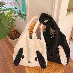 Fluffy Women Handbags Animal Pattern Large Capacity Soft Casual