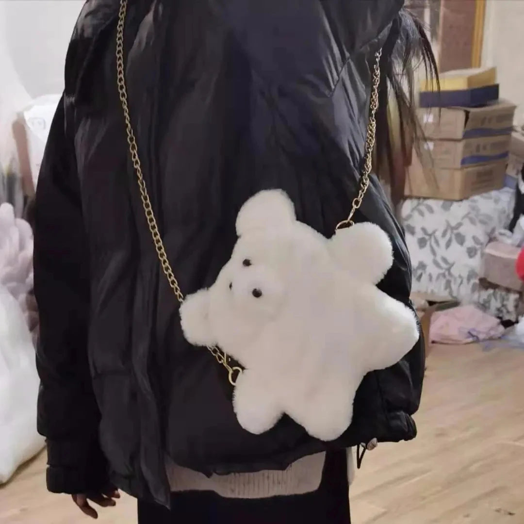 Cartoon Bear Plush Shoulder Bag Handbag