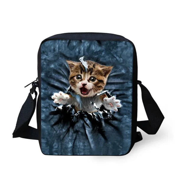 Pocket Cat Shoulder Messenger Bag Crossbody Phone Bag for Boys