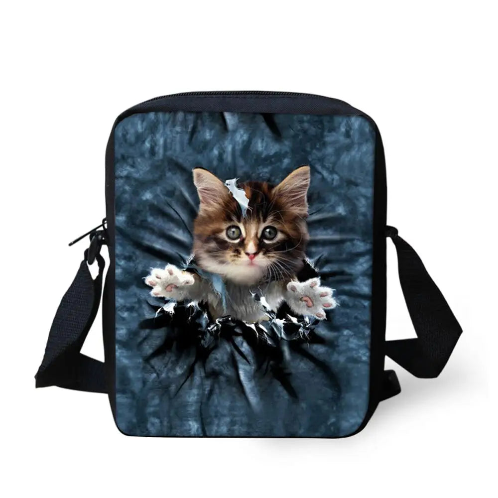 Pocket Cat Shoulder Messenger Bag Crossbody Phone Bag for Boys