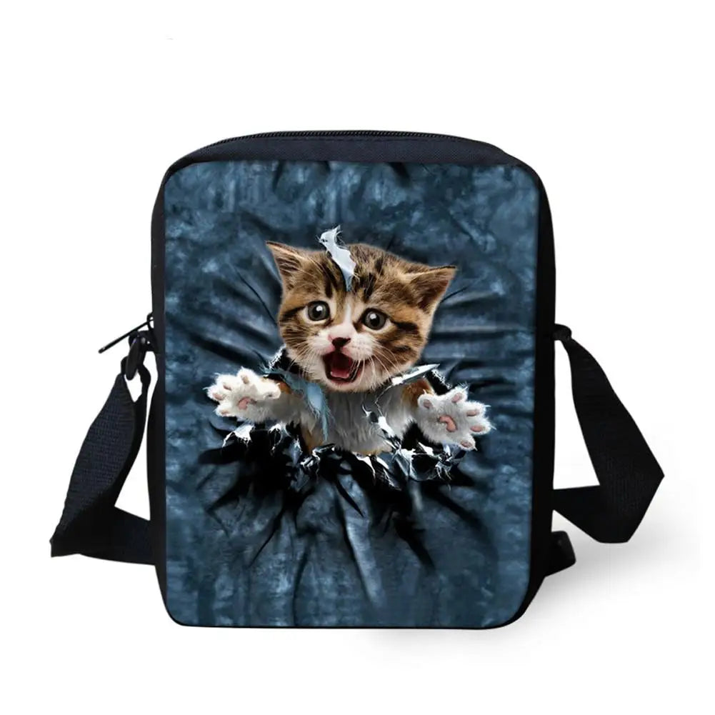 Pocket Cat Shoulder Messenger Bag Crossbody Phone Bag for Boys