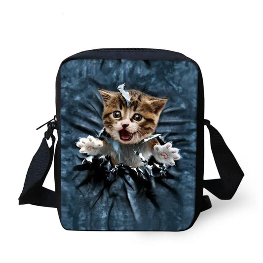 Pocket Cat Shoulder Messenger Bag Crossbody Phone Bag for Boys