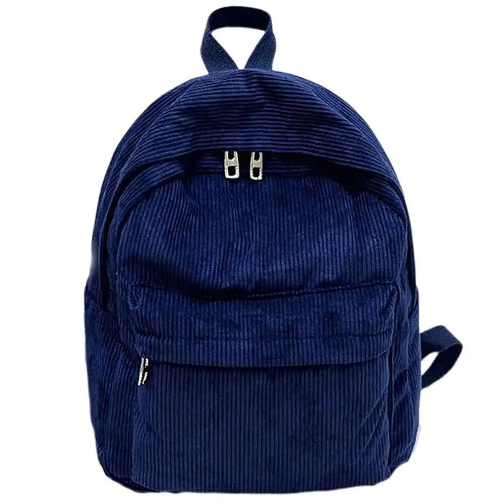 Large Capacity Backpack Women Corduroy Student Schoolbag