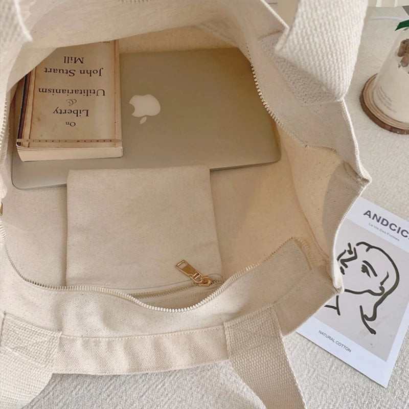 Poetry Lifest Canvas Shoulder Tote Bag