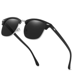 Vintage Half Frame Polarized Sunglasses Retro Sun Glasses