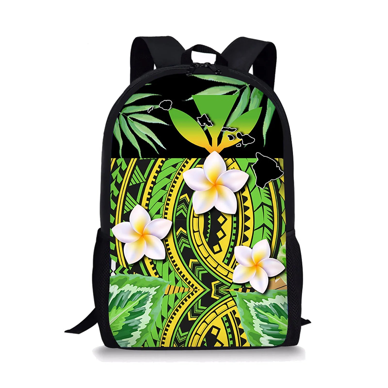 Polynesian Flowers Floral Prints Backpack For Teen Girls