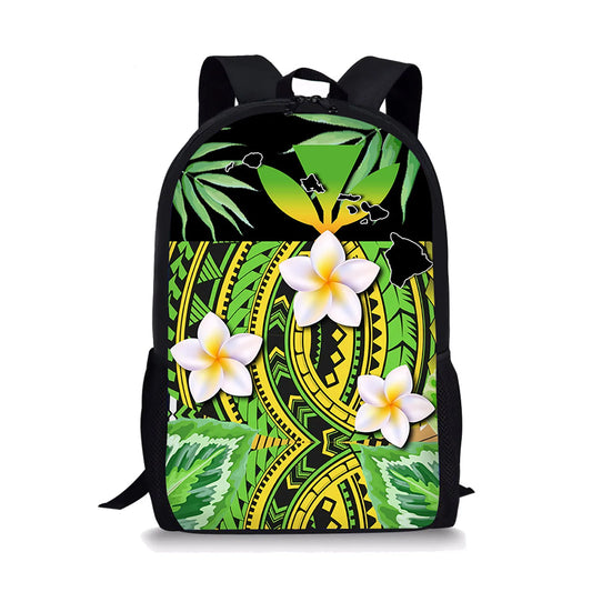 Polynesian Flowers Floral Prints Backpack For Teen Girls