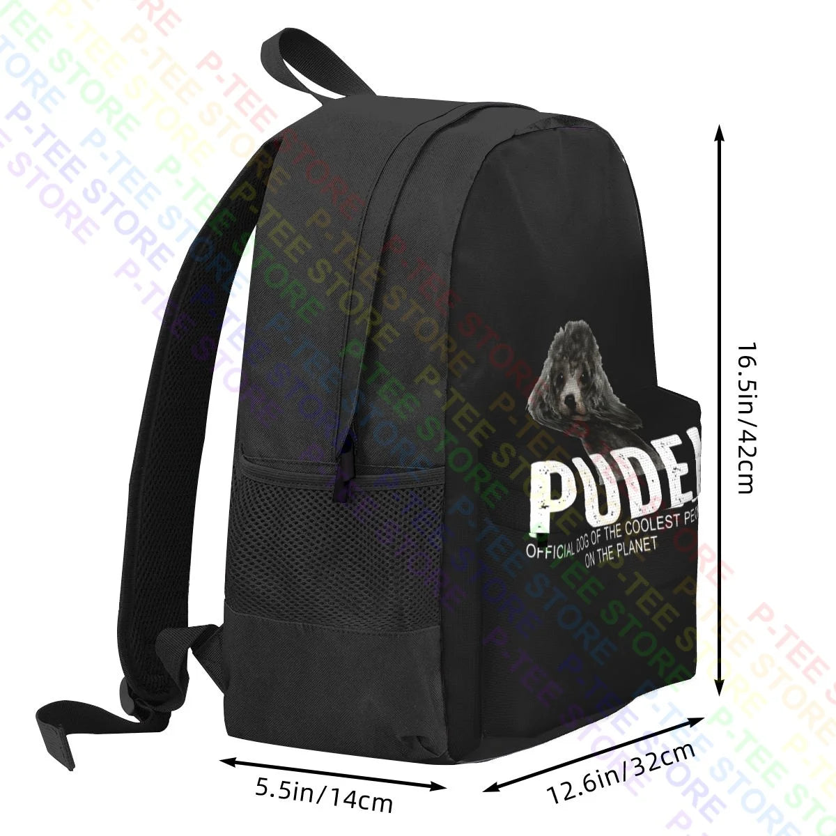Poodle Dog Motif Large Capacity Backpack School Schoolbag Gymnast Bag