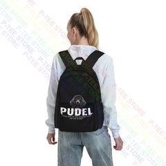 Poodle Dog Motif Large Capacity Backpack School Schoolbag Gymnast Bag