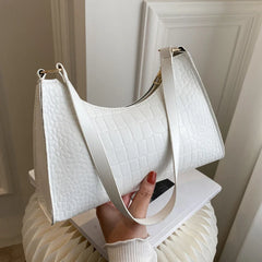 Crocodile Pattern Shoulder Bag PU Leather Handbag for Women