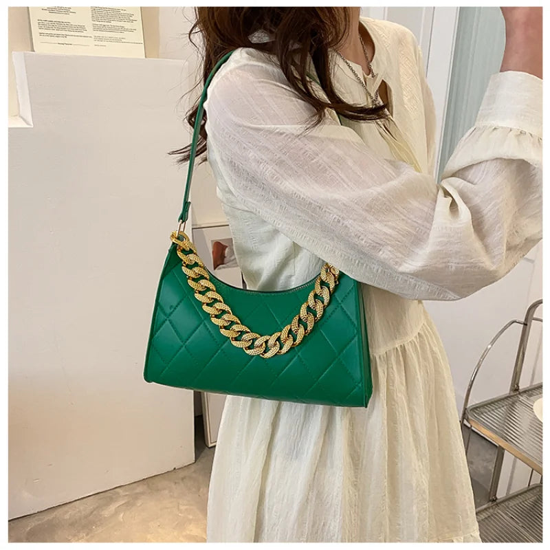 Crocodile Pattern Women's Shoulder Bag PU Leather