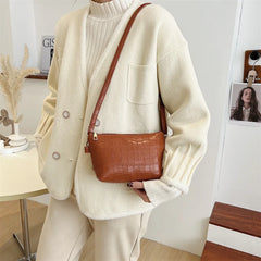 Crocodile Pattern Women's Shoulder Bag PU Leather Crossbody Bags