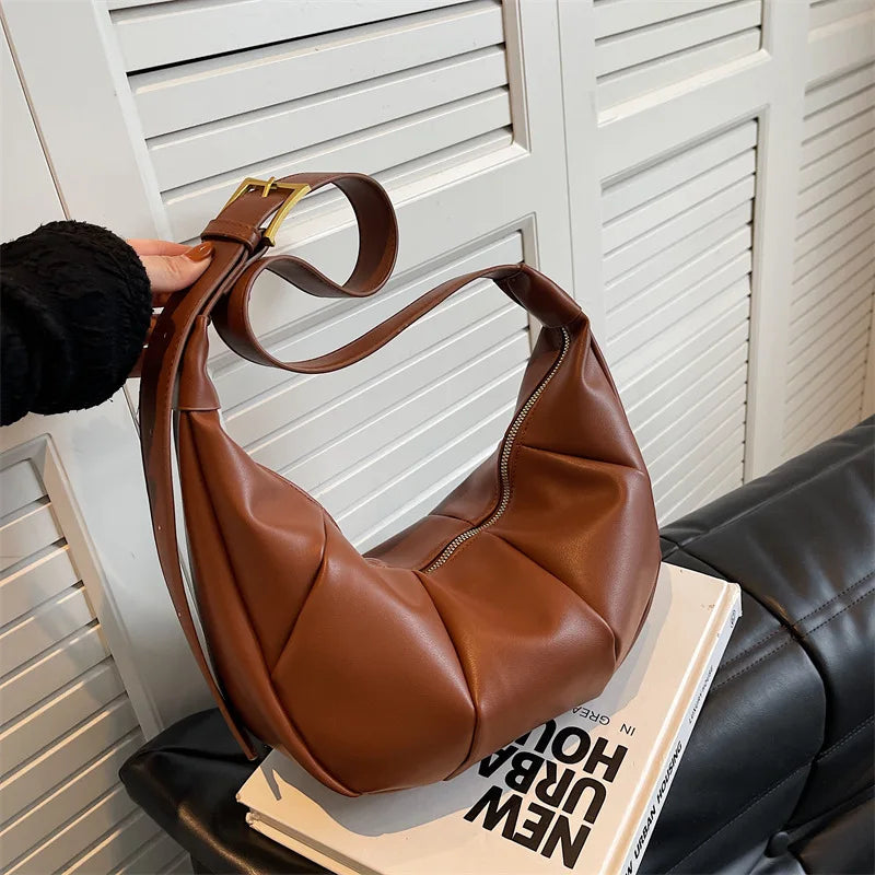 Winter Large Capacity PU Leather Crossbody Bag for Women