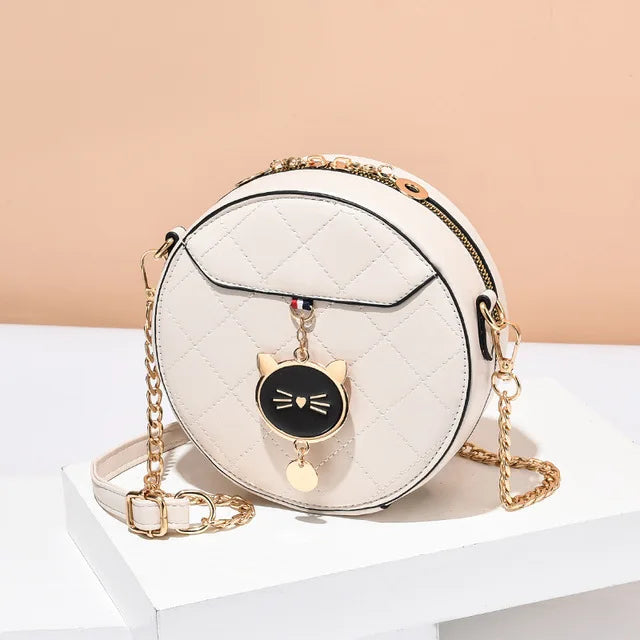 Cat Women Bag Handbags Small Round Bag Crossbody