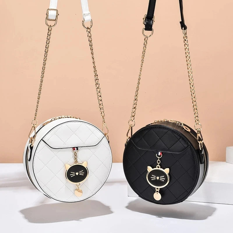 Cat Women Bag Handbags Small Round Bag Crossbody