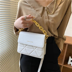 Embroidered Diamond Chain Small Shoulder Bag
