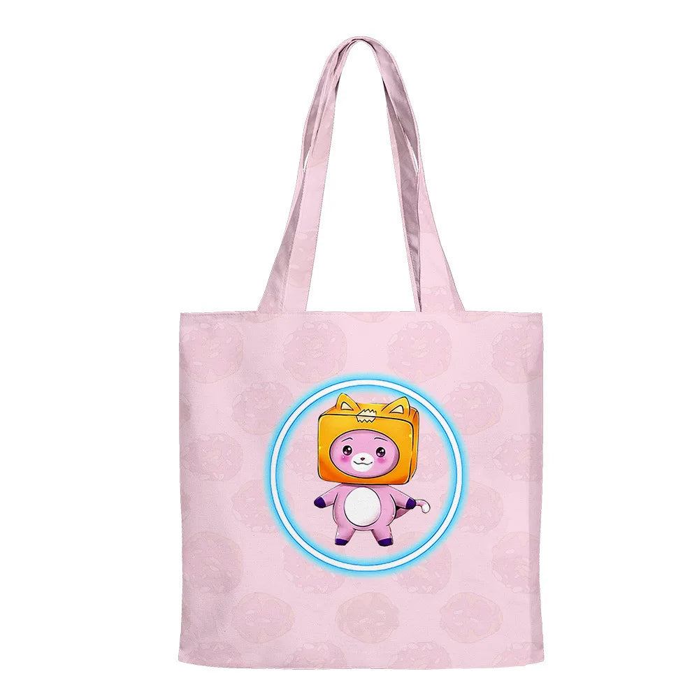 Funny Box Cartoon Handbags Canvas Tote Bag 3D Print Shopping Reusable